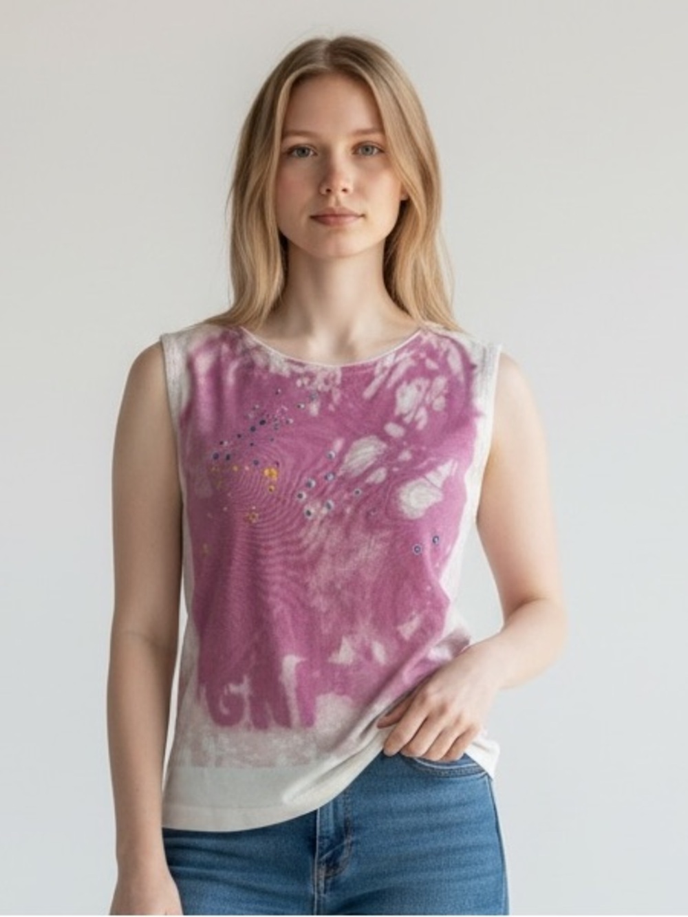 GAP pink rhinestone tank top S/P